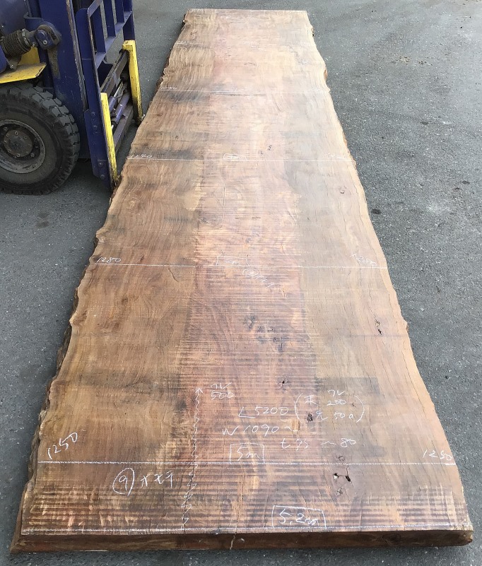 クマル木材ｶｳﾝﾀｰ向けl50 1100 75mm販売0531 丸萬 京都 銘木一枚板の材木屋