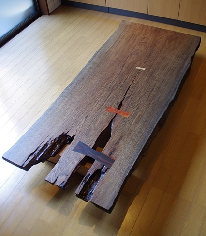 酒卓風神代ナラ1500mmかっこいいローﾃｰﾌﾞﾙ渋め製作例13 040 丸萬 京都 オーダー家具の材木商